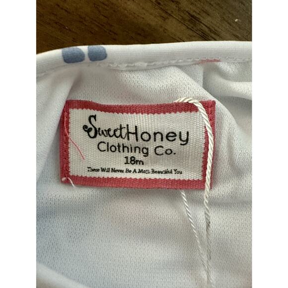 NWT SweetHoney Skirted Leotard Feeling Fancy White Pink Floral Long Sleeves 18M - Picture 4 of 4